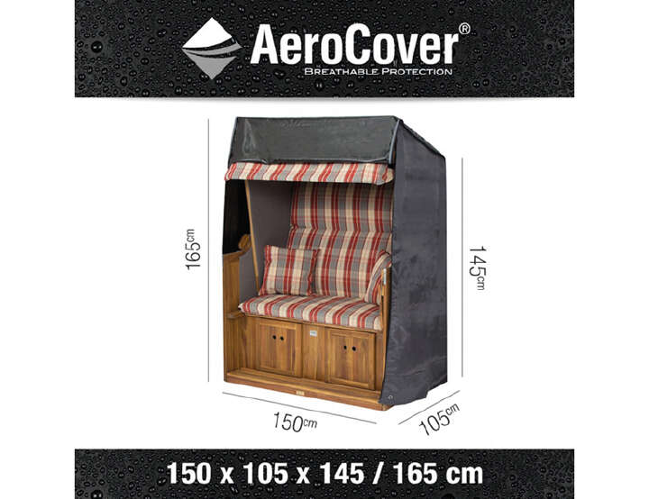 Atmungsaktive XL Schutzhülle für Strandkörbe 150x105x165/145 cm Atmungsaktive XL Schutzhülle für Strandkörbe 150x105x165/145 cm